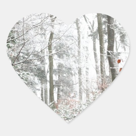 Christmas Woodland Heart Sticker