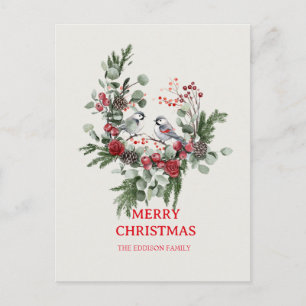 Christmas Woodland Minimalist Simple Holiday 1  Postcard