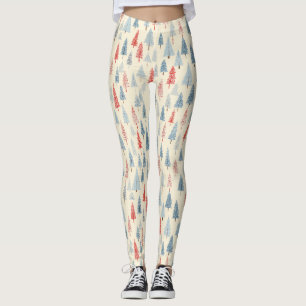 Christmas Woodland Tree Scandinavian Pattern Leggings