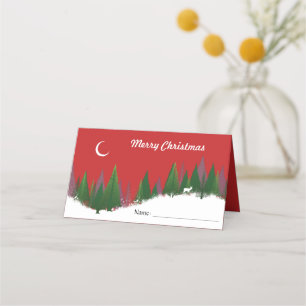 Christmas Woods Scene Escort Card