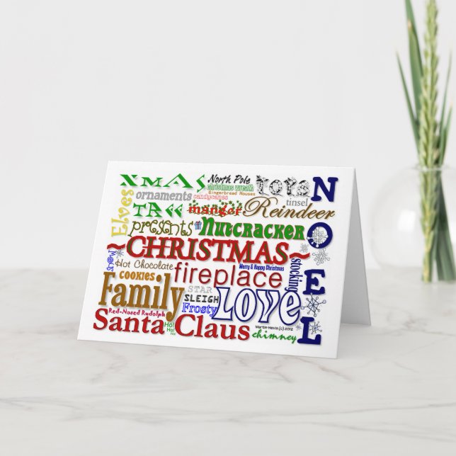 Christmas Word-Art - Customizable Card (Front)