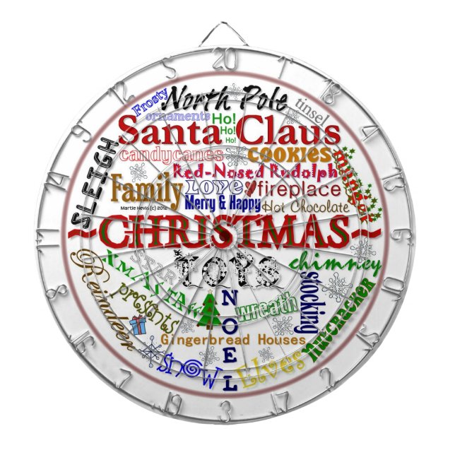 Christmas Word-Art - Dart Board (Front)