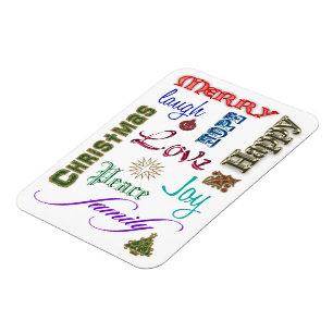 Christmas Word Art Magnet