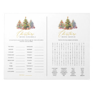 Christmas Word Scramble Word Search Tear Away Game Notepad