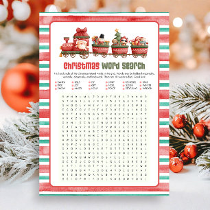 Christmas Word Search Game Holiday Card
