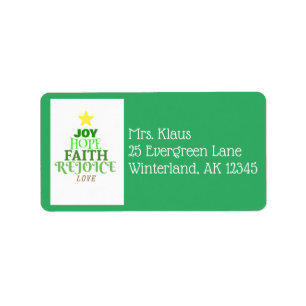 Christmas Words Christmas Tree Label