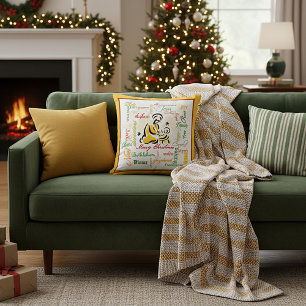 christmas words collage throw pillow