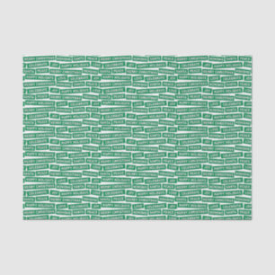 Christmas Words Green and White Tissue Paper