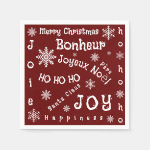 Christmas words napkin