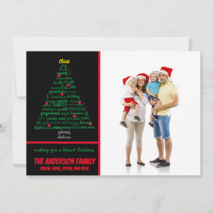 Christmas Words Tree -- Christmas Card