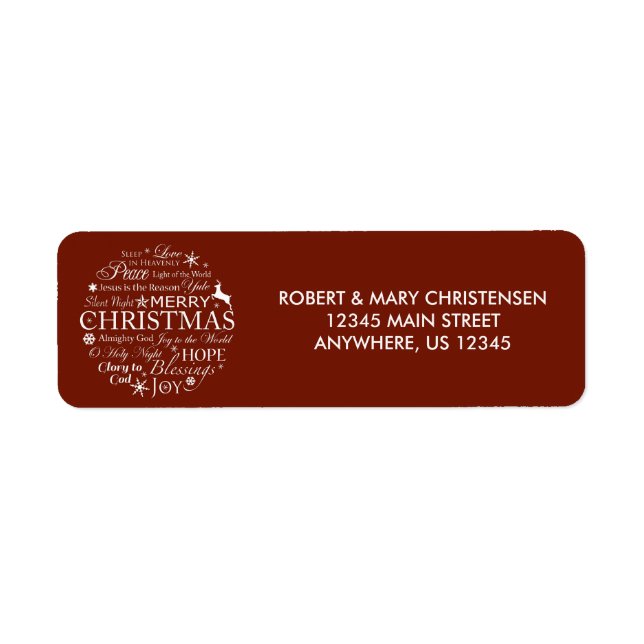 Christmas Words Typography Circle (Front)