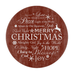 Christmas Words Typography Cutting Board