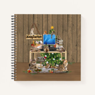 Christmas-Working from Home with my Cats Notebook