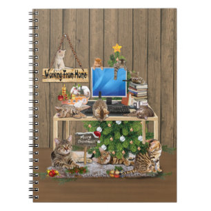 Christmas-Working from Home with my Cats Notebook