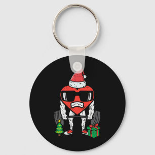 Christmas Workout Heart Lifting Xmas Gym Exercise Keychain
