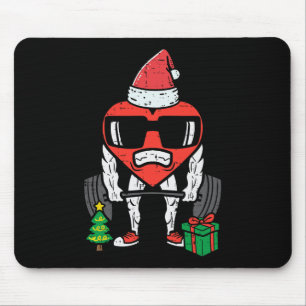 Christmas Workout Heart Lifting Xmas Gym Exercise  Mouse Pad