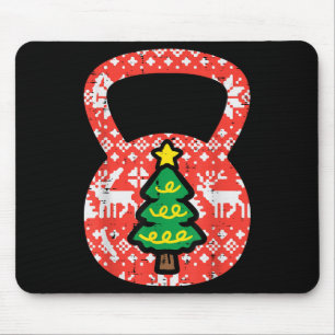Christmas Workout Kettlebell Xmas Gym Exercise Wom Mouse Pad