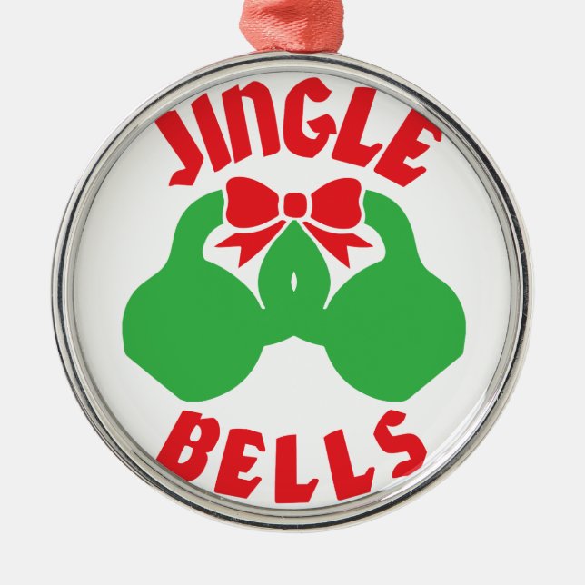 Christmas Workout Motivation Jingle "Kettle Bells" Metal Ornament (Front)