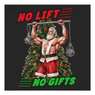 Christmas Workout Shirt Gift For Runner Poster