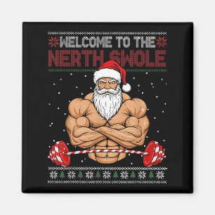 Christmas Workout Welcome To North Swole Xmas Gym  Magnet