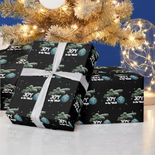 Christmas World Globe Ornament With Stars Wrapping Paper