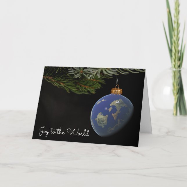 Christmas World Ornament Holiday Card (Front)