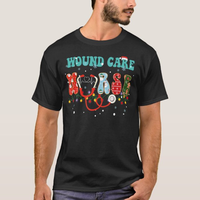 Christmas Wound Care Nurse Nursing Wound Ostomy X- T-Shirt (Front)