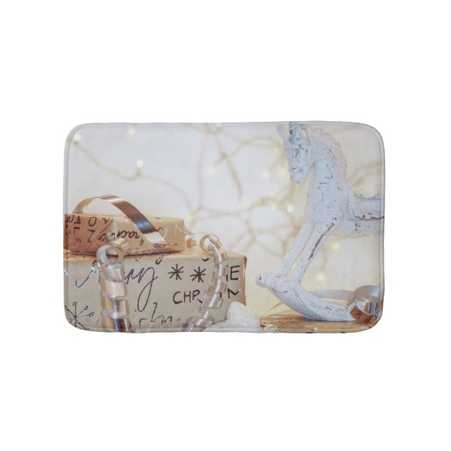 Christmas Wrapped Parcels Bath Mat (Front)
