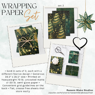 Christmas Wrapping Paper Flat Sheet Set 3