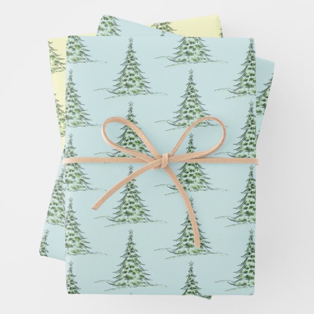 Christmas Wrapping Paper Flat Sheet Set of 3 (In situ)