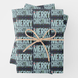 Christmas Wrapping Paper Flat Sheet Set of 3