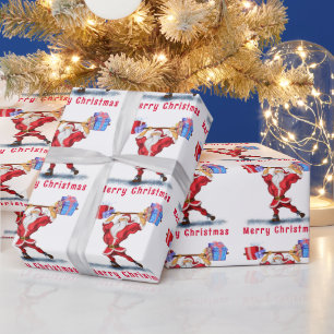 Christmas Wrapping Paper Funny Santa Bodybuilder