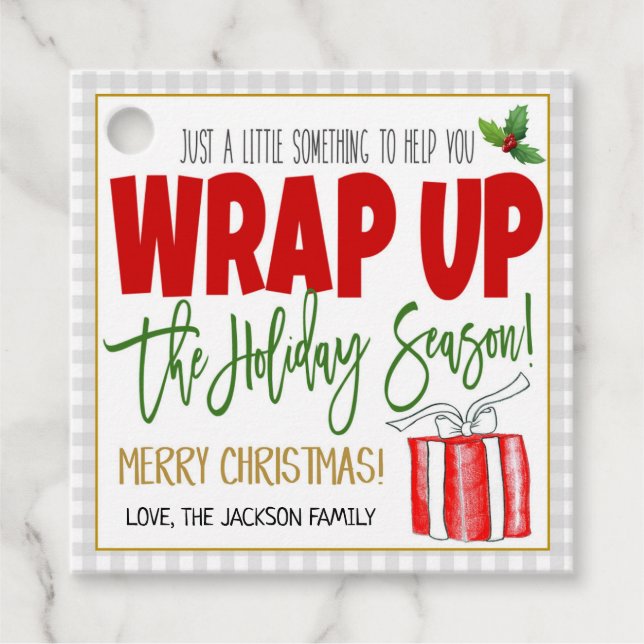 Christmas Wrapping Paper Gift Tag (Front)