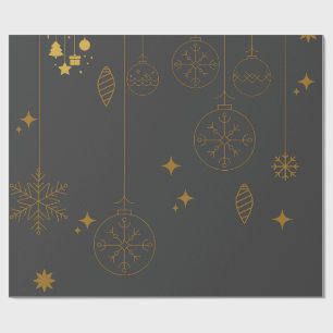Christmas Wrapping Paper, Green and Gold Gifts Paper