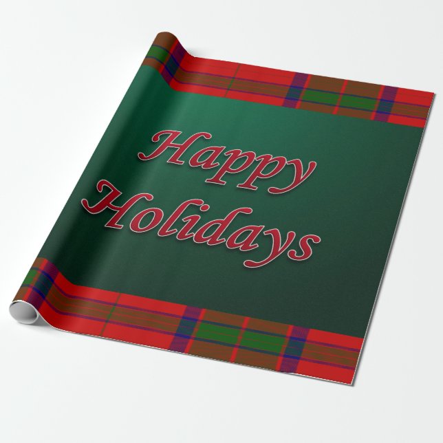 Christmas Wrapping Paper Happy Holidays (Unrolled)