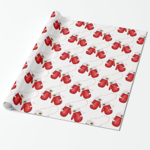 Christmas Wrapping Paper-Holiday Mittens Paper