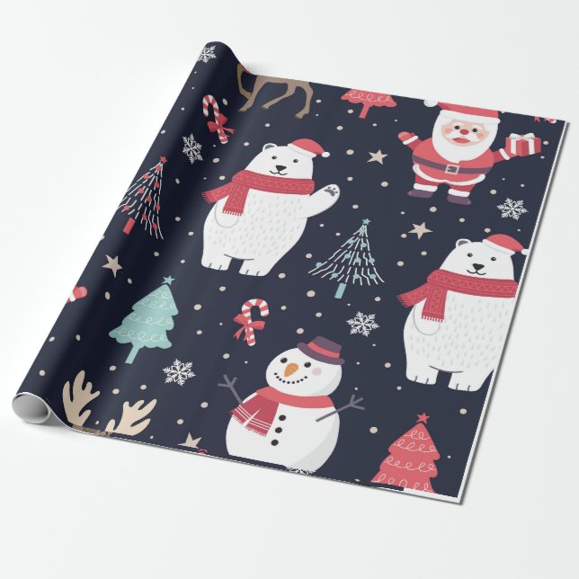 Christmas Wrapping paper (Holiday theme#2) (Unrolled)