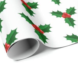 Christmas Wrapping Paper-Holly Paper