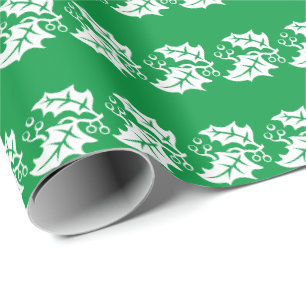 Christmas Wrapping Paper-Holly Wrapping Paper