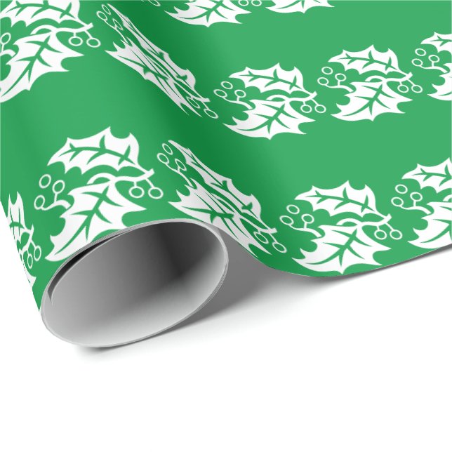 Christmas Wrapping Paper-Holly Wrapping Paper (Roll Corner)