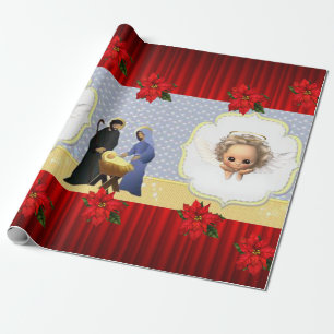 Christmas Wrapping Paper Jesus Angel