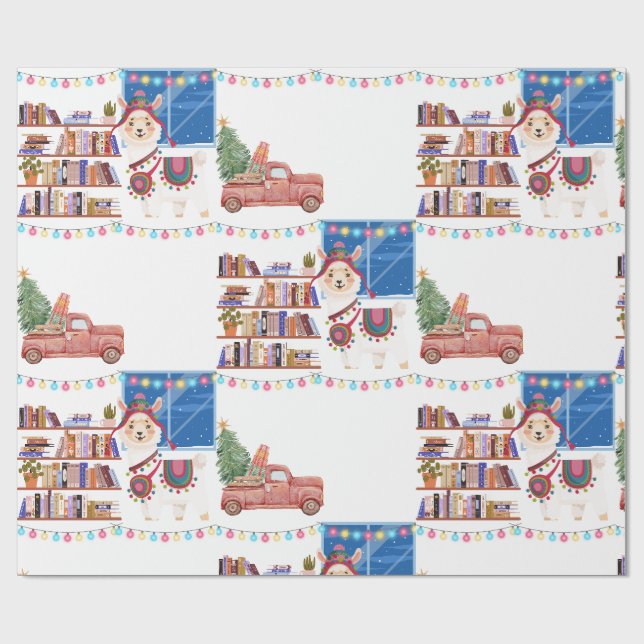 Christmas Wrapping Paper  llama (Flat)