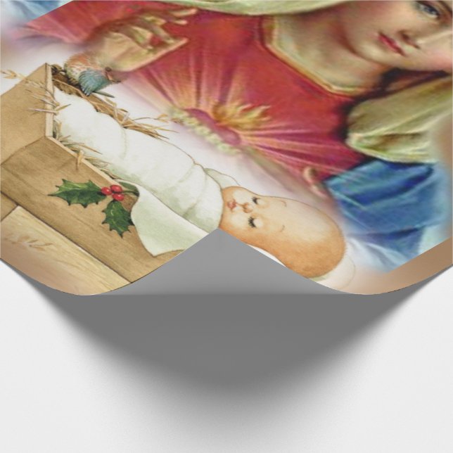 Christmas Wrapping Paper Mary Baby Jesus (Corner)