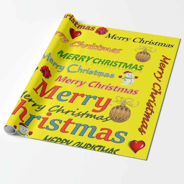 Christmas Wrapping Paper Merry Christmas (Unrolled)