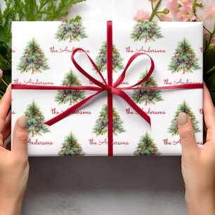 Christmas Wrapping Paper, Personalized White Xmas Wrapping Paper