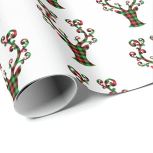 Christmas Wrapping Paper-Plaid Deer Paper