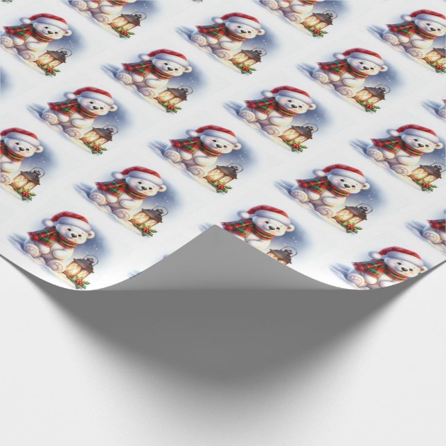 Christmas Wrapping Paper Polar Bear (Corner)
