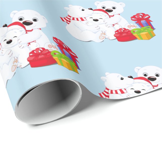 Christmas Wrapping Paper Polar Bears (Roll Corner)