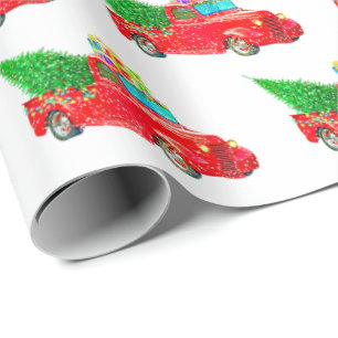 Christmas Wrapping Paper-Red Truck Wrapping Paper