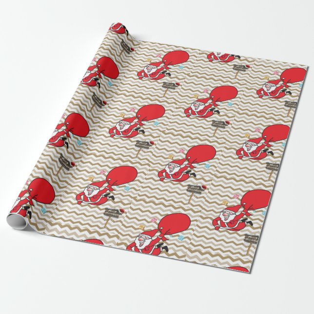 Christmas Wrapping Paper Santa (Unrolled)